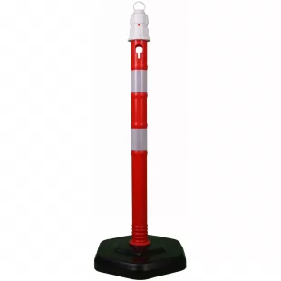 Słupek wygrodzeniowy U-12b | PCV, elastyczny, odblaskowy, czerwony